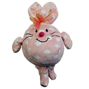 Vintage Commonwealth Pink Polka Dot Bunny Plush Stuffed Animal with Bow 9in